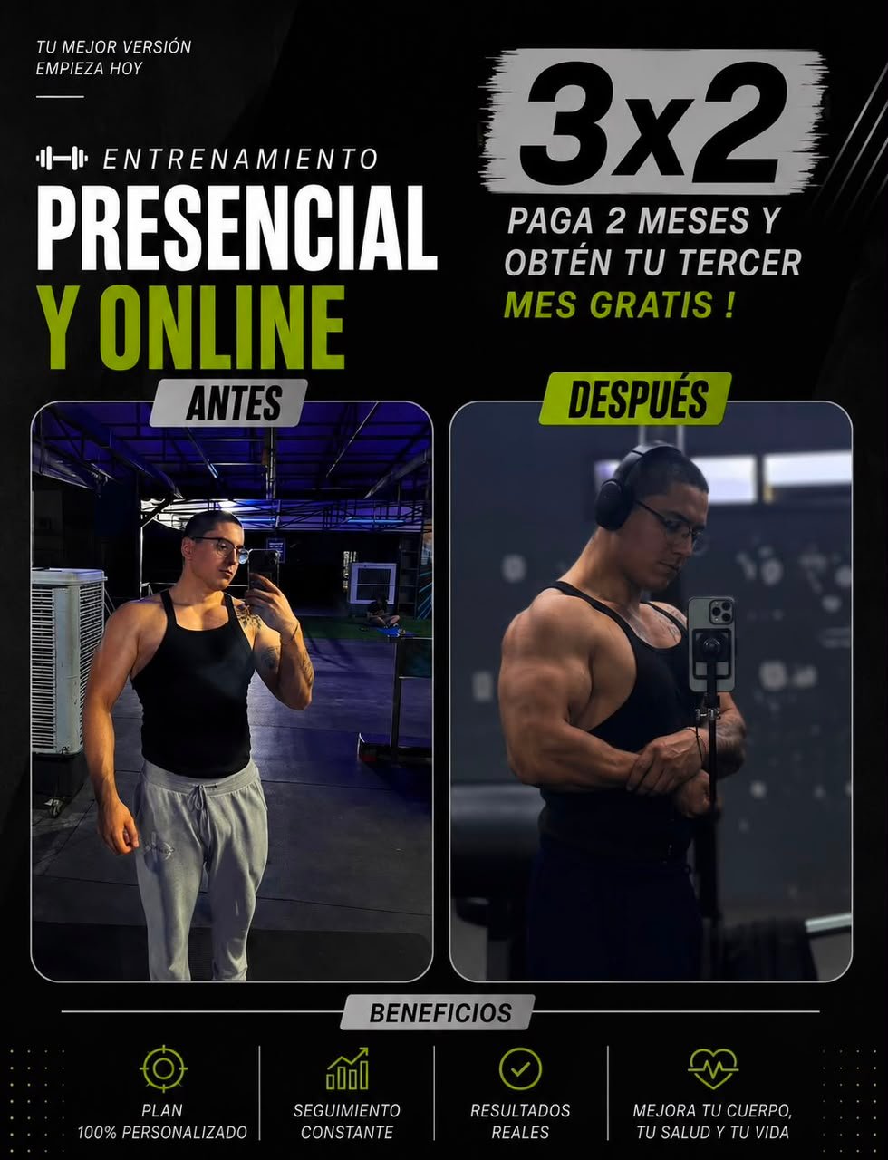 Promoción 3x2 en entrenamiento presencial y online (vencida)